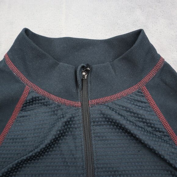 Mizuno Shirt Womens Medium Black Green 1/4 Zip Pullover Lightweight Running Top - Picture 10 of 16